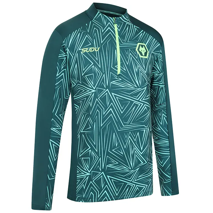 Wolverhampton Wanderers Fan Shop | 2025-26 Away Pre Match 1/4 Zip – Dark Green Collection Official Wolves Fan Gear